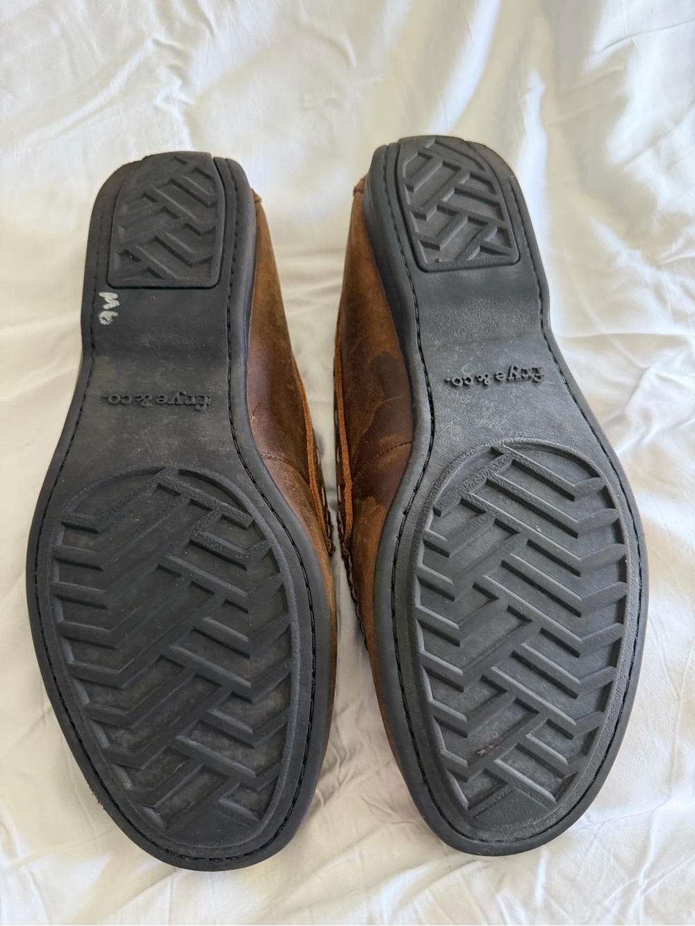Frye Men’s Chestnut brown Leather driving  Moccasin Loafers 9 - Picture 10 of 11